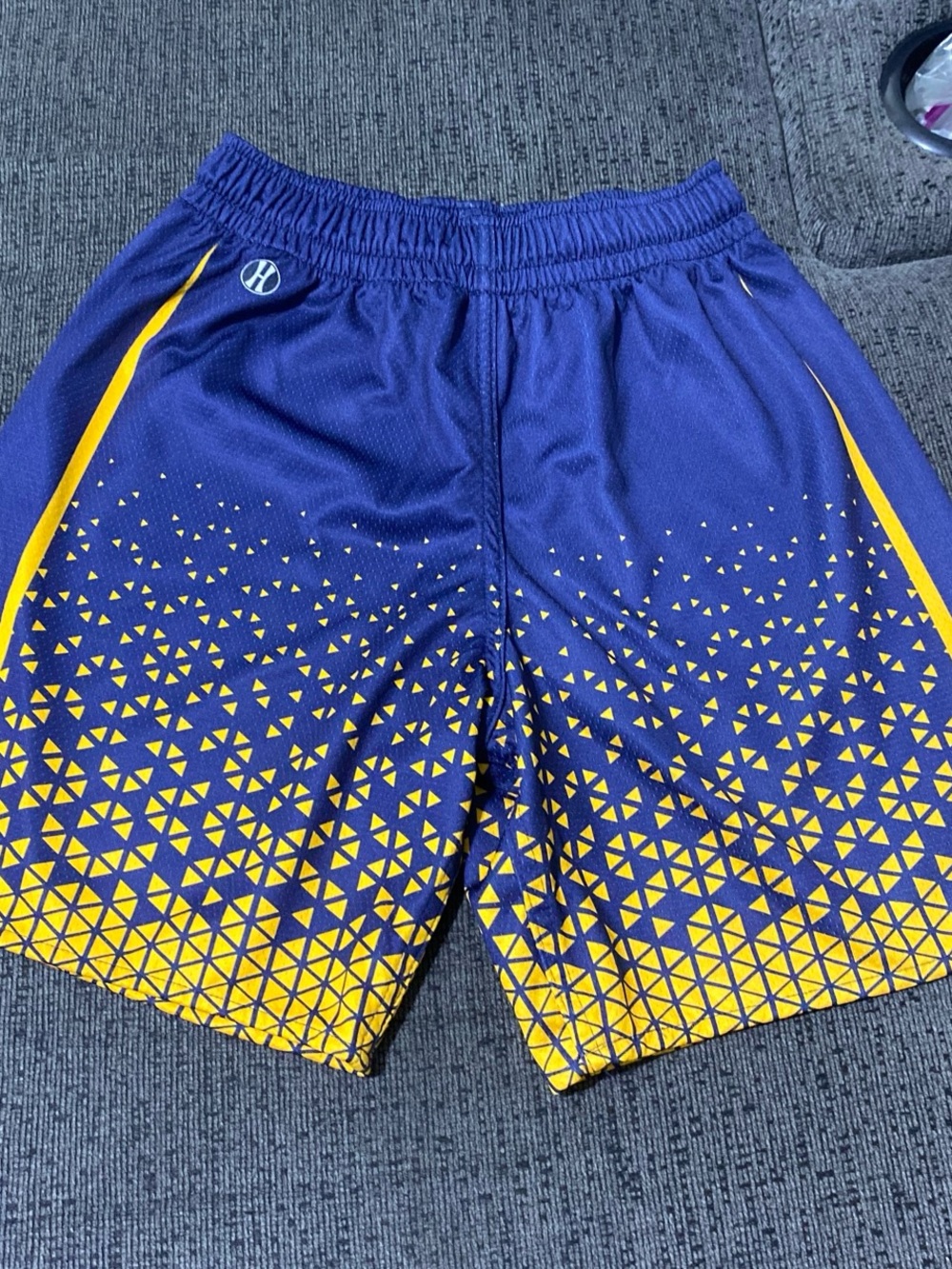 Boys Athletic Shorts - Blue & Yellow Performance